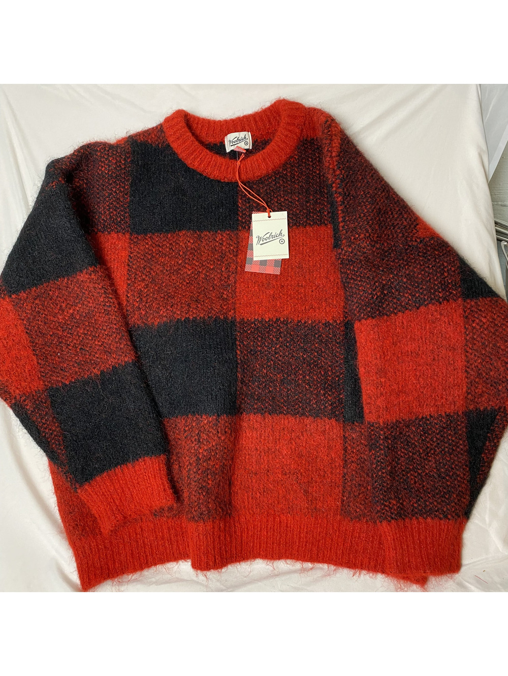 Woolrich x Target red black buffalo plaid fuzzy sweater